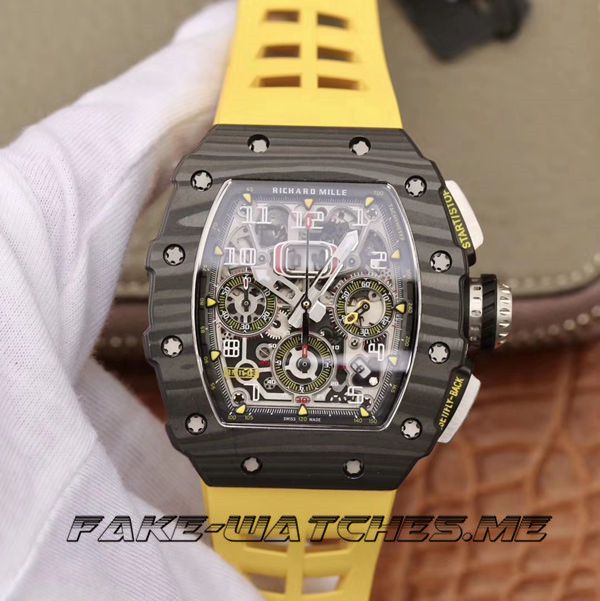 Richard Mille Replica RM11-03 Series Rubber Belt Machinery Men\'s Watch KV