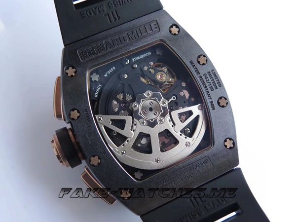Richard Mille 1:1 Replica RM011 Rubber Belt Mechanical Male Watch KV