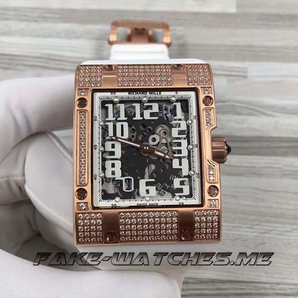 High Quality Richard Mille Replica RM016 Square Series Rubber Belt Mechanical Men's Watch