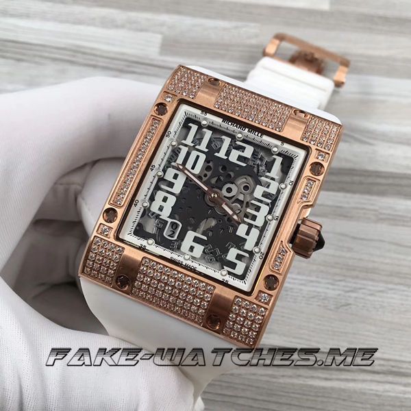High Quality Richard Mille Replica RM016 Square Series Rubber Belt Mechanical Men\'s Watch
