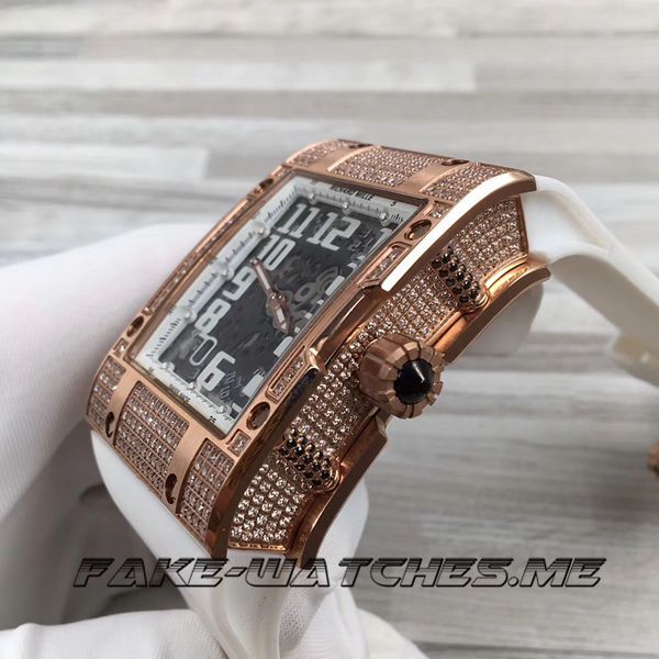 High Quality Richard Mille Replica RM016 Square Series Rubber Belt Mechanical Men\'s Watch
