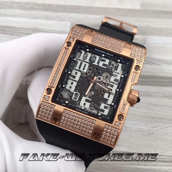 Richard Mille Replica RM016 Square Series Rubber Belt Mechanical Men\'s Watch