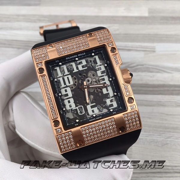 Richard Mille Replica RM016 Square Series Rubber Belt Mechanical Men\'s Watch
