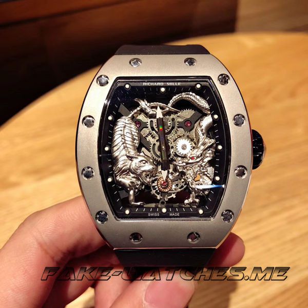 Richard Mille Replica RM051-1 Tiger Dragon Dou Rubber Belt Mechanical Men's Watch