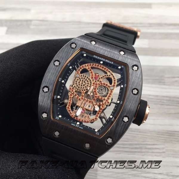 Richard Mille replica skull rm052 rubber with sapphire mirror