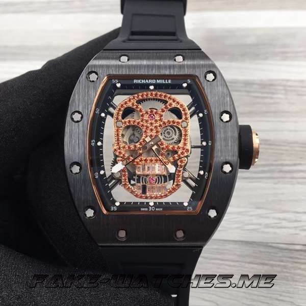 Richard Mille replica skull rm052 rubber with sapphire mirror
