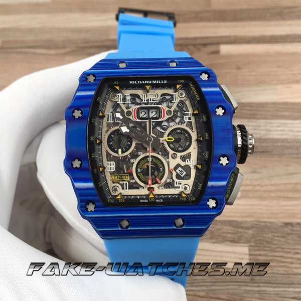 Fake - Richard Mille Replica RM11-03 Rubber with Carbon Fiber Shell